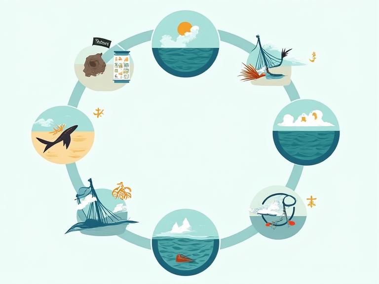 Infographie du cycle d'économie circulaire de Flots Purs, du déchet marin au nouveau produit.